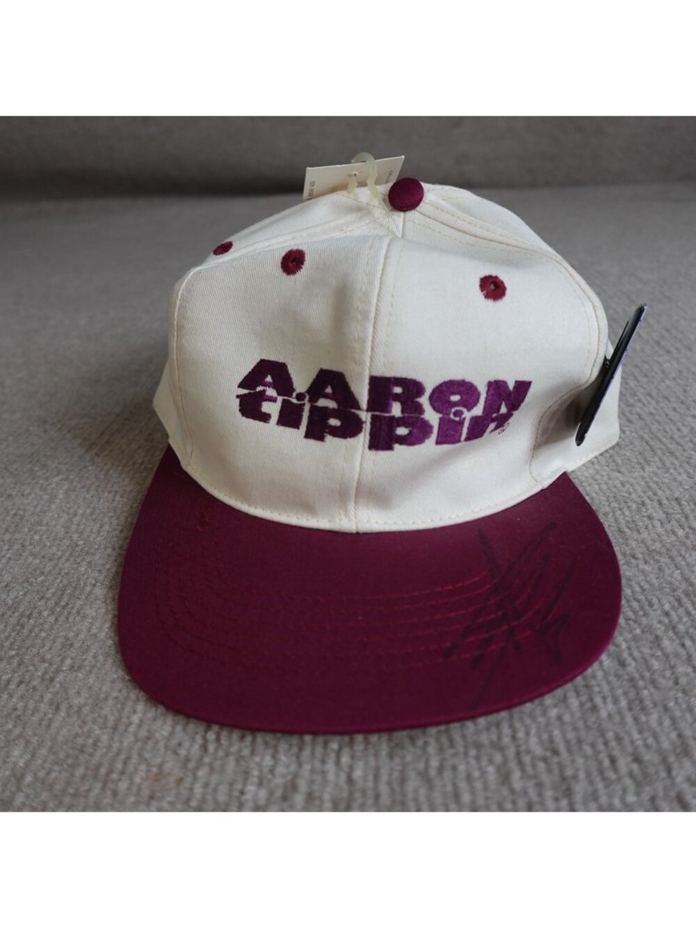 Aaron Tippin Hat White Embroidered Vintage Country Autograph 1994 Winterland NEW